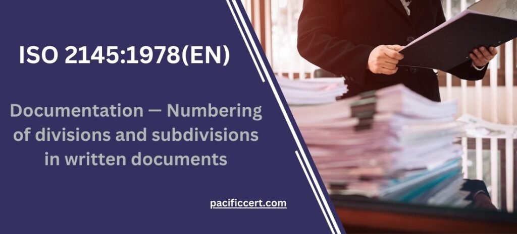 ISO 2145:1978(EN) Documentation — Numbering of divisions and subdivisions in written documents